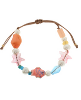 Pink Fish Bead Charm Bracelet